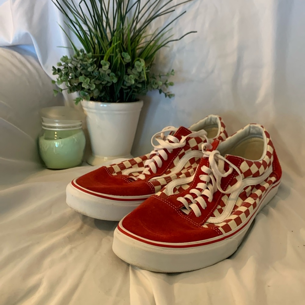 Size 13 vans used in good condition red and white very cute